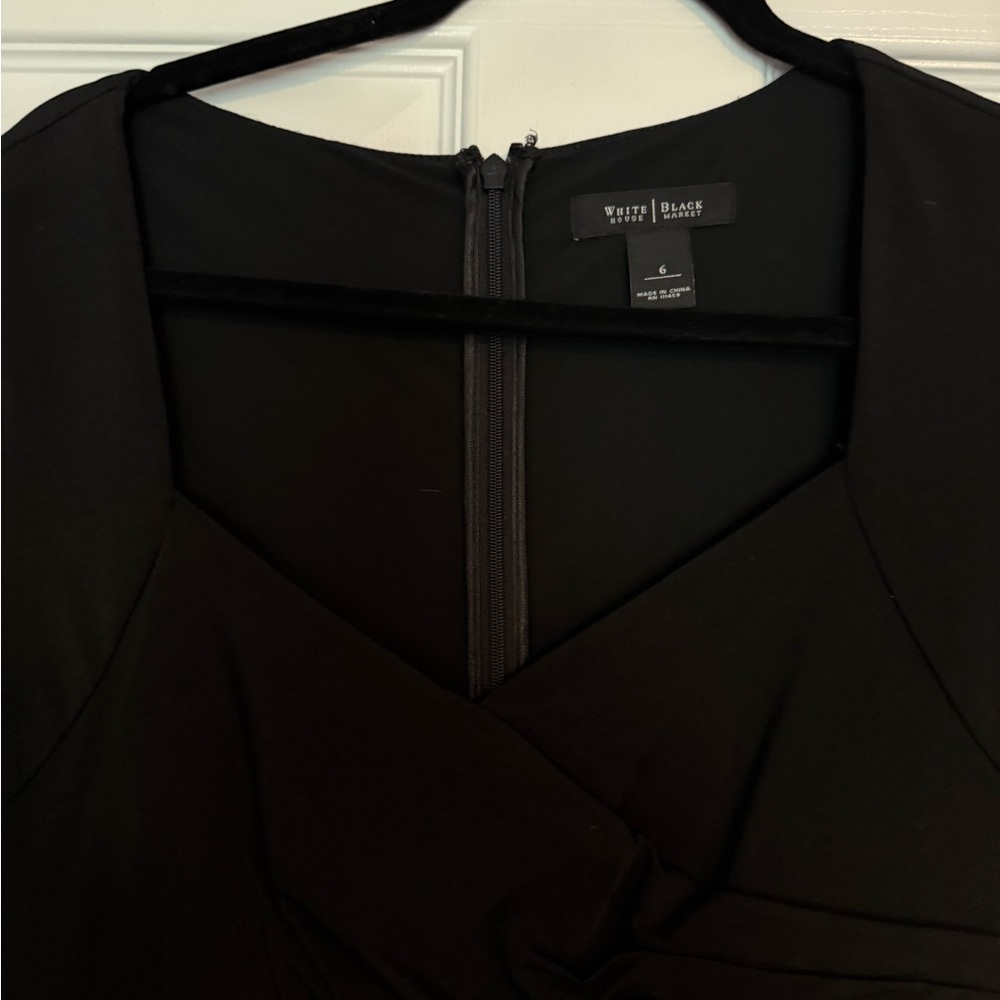 White House Black Market Black Sheath Dress V-Neck